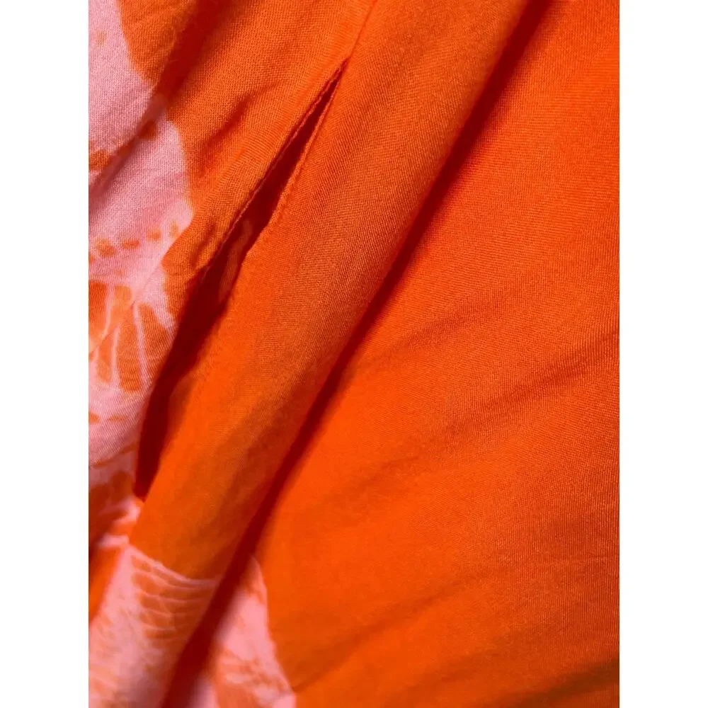 Anthropologie Norblack Norwhite Women's Orange Pink Flowy Tie Dye Maxi Dress S - Picture 6 of 10